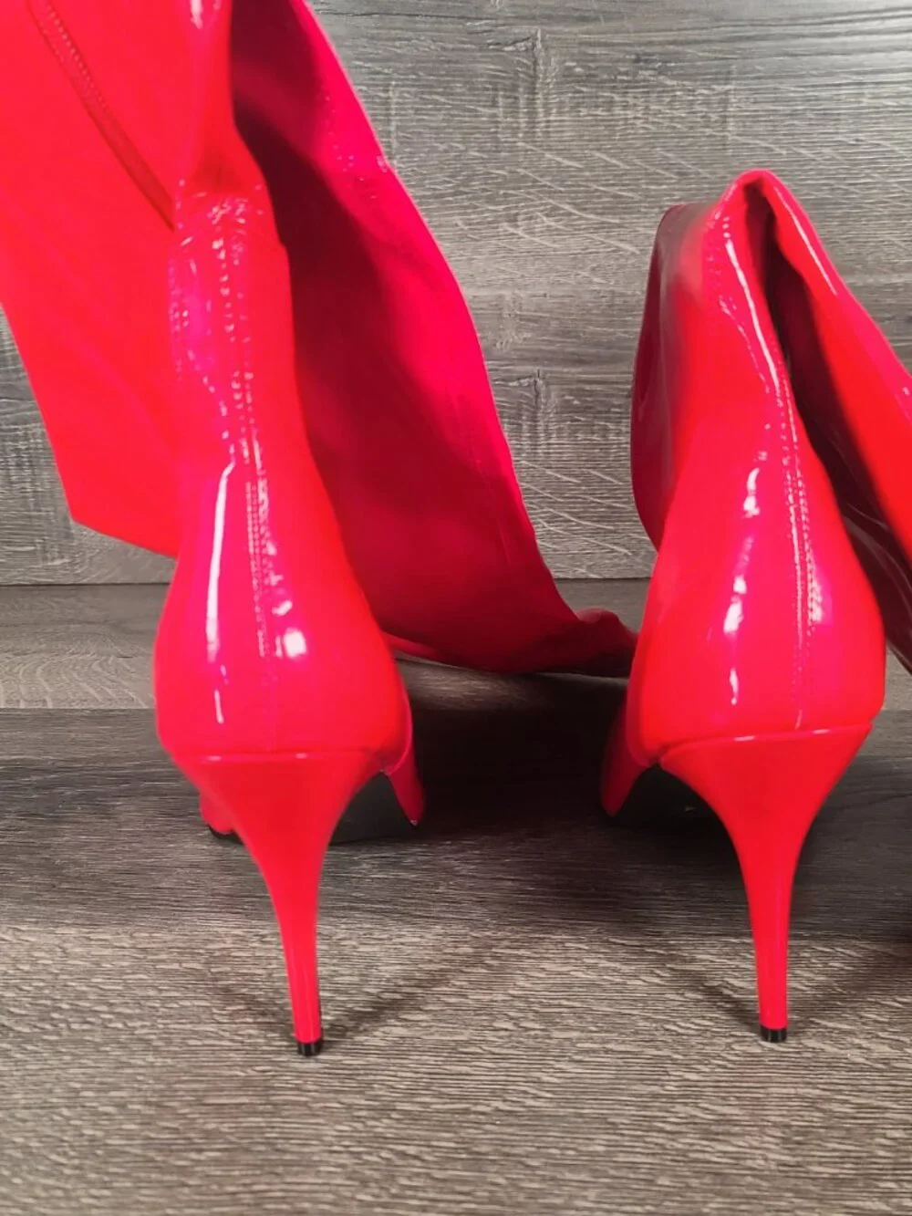 Pleaser Red Leather Knee High Seduce 3000 Boots Size 16M